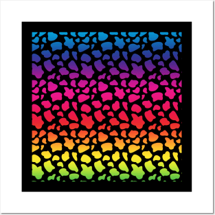 Rainbow Cow Print Posters and Art